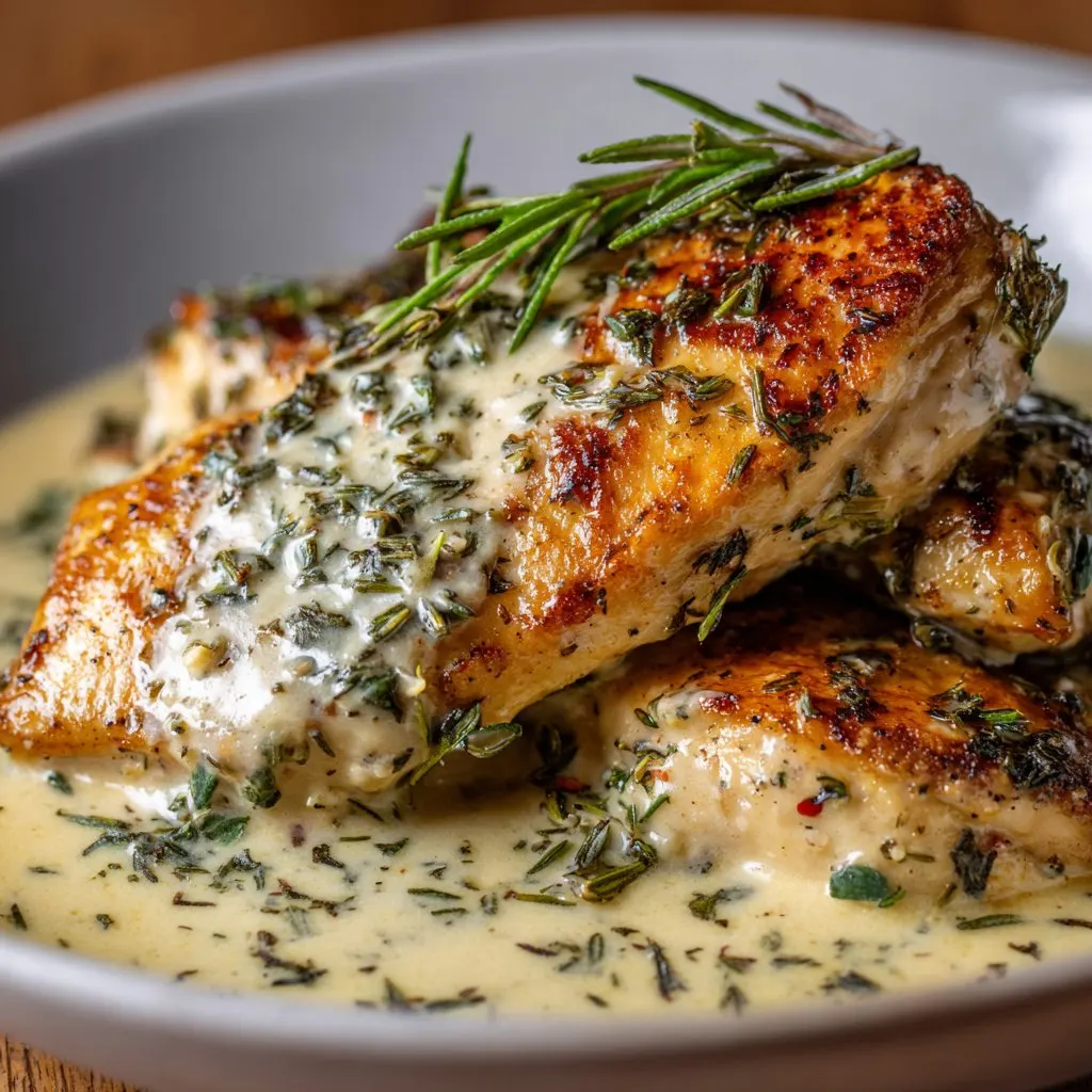 Whiskey Cream Chicken with Herbs