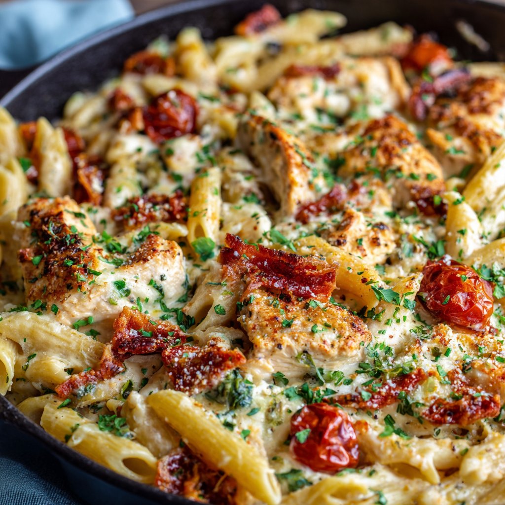 Tuscan Chicken Bake with Pasta