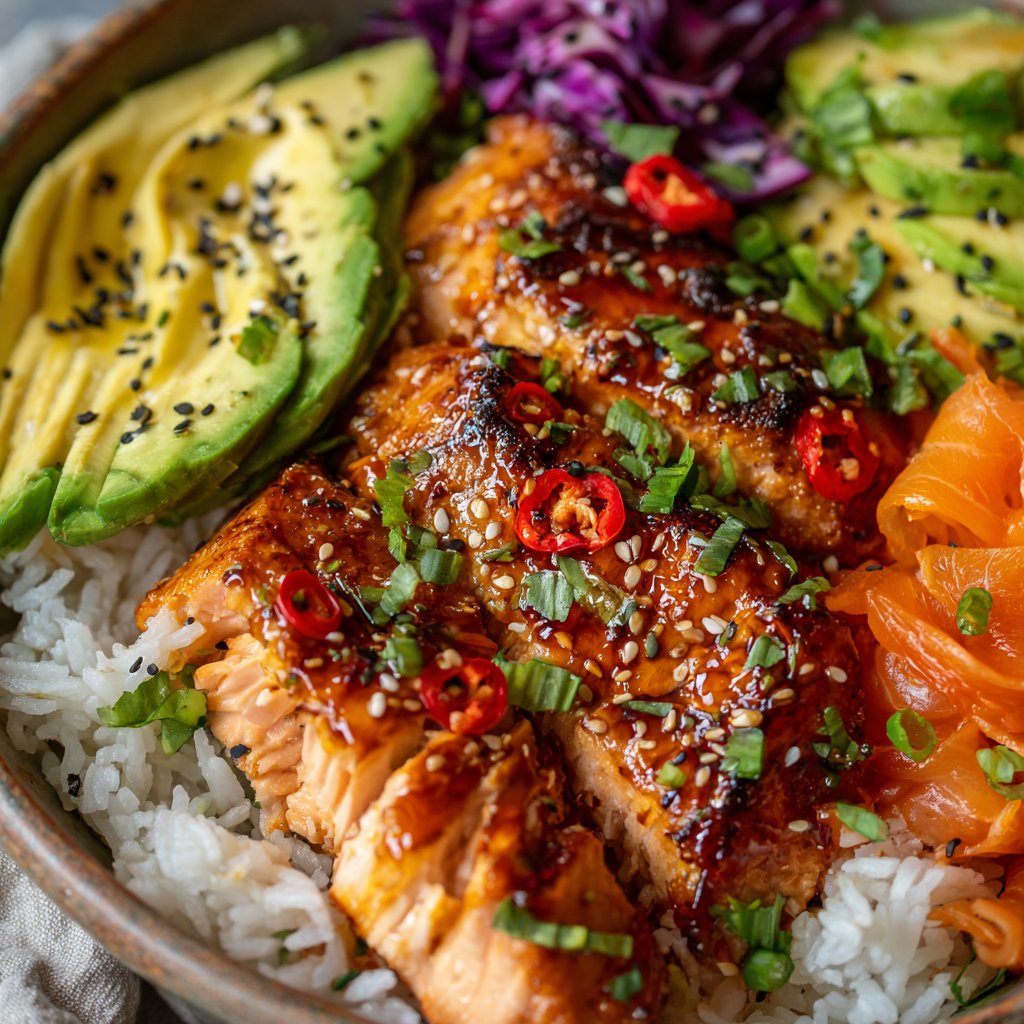 Sriracha Honey Salmon Bowls (Spicy & Sweet)