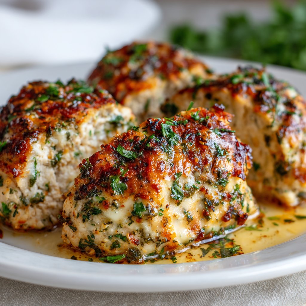 Garlic Parmesan Chicken Meatloaves Garlic Parmesan Chicken Meatloaves