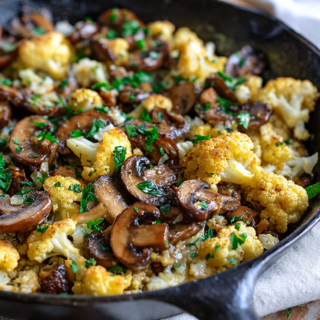Garlic Cauliflower Mushroom Skillet Garlic Cauliflower Mushroom Skillet