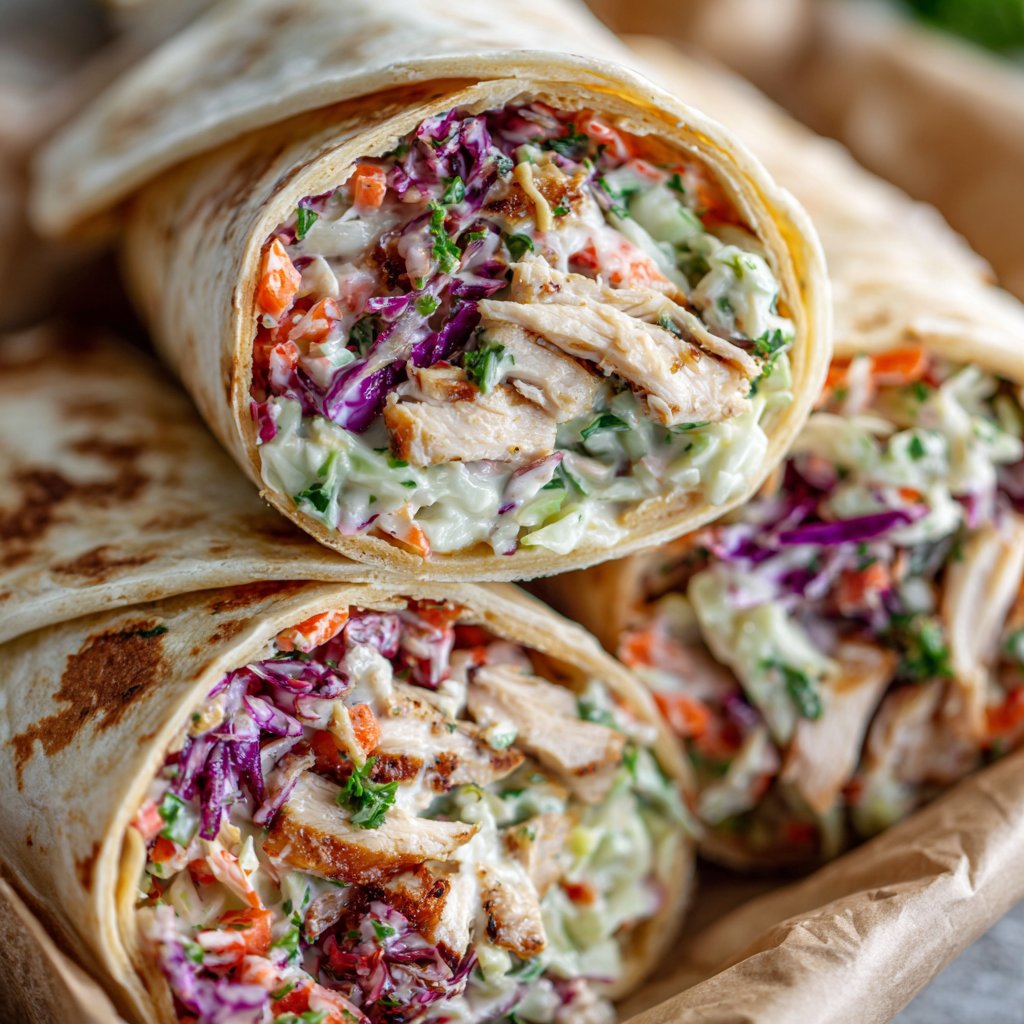 BBQ Chicken Coleslaw Wraps BBQ Chicken Coleslaw Wraps