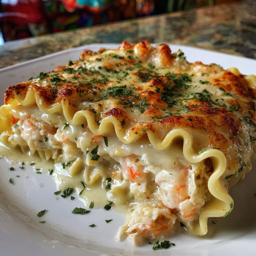 Shrimp & Crab Alfredo Lasagna Roll-Ups