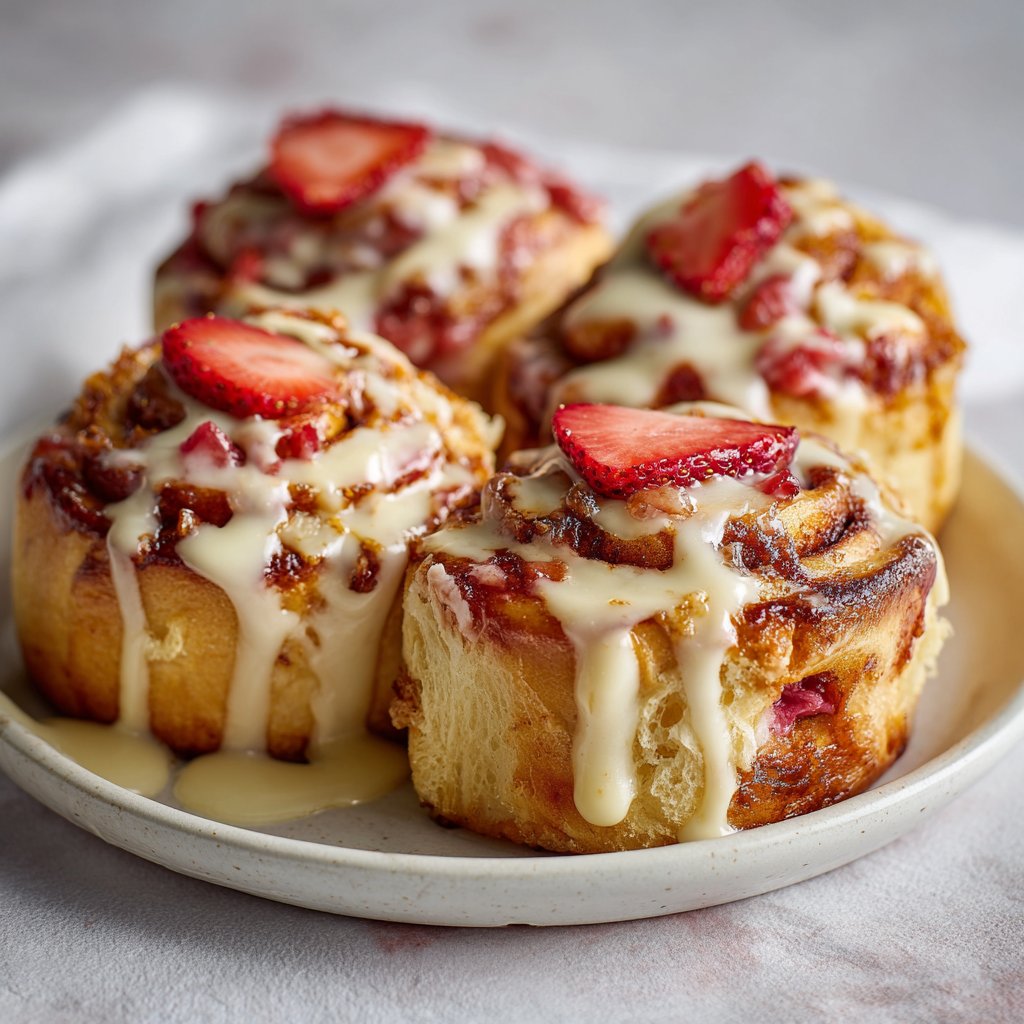 Strawberry Cheesecake Cinnabon Rolls