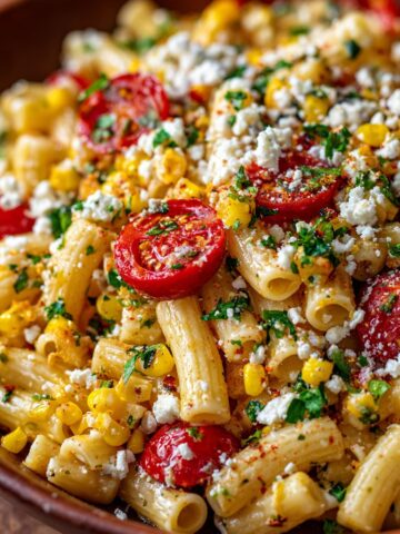 Street Corn Pasta Salad with Cotija Cheese