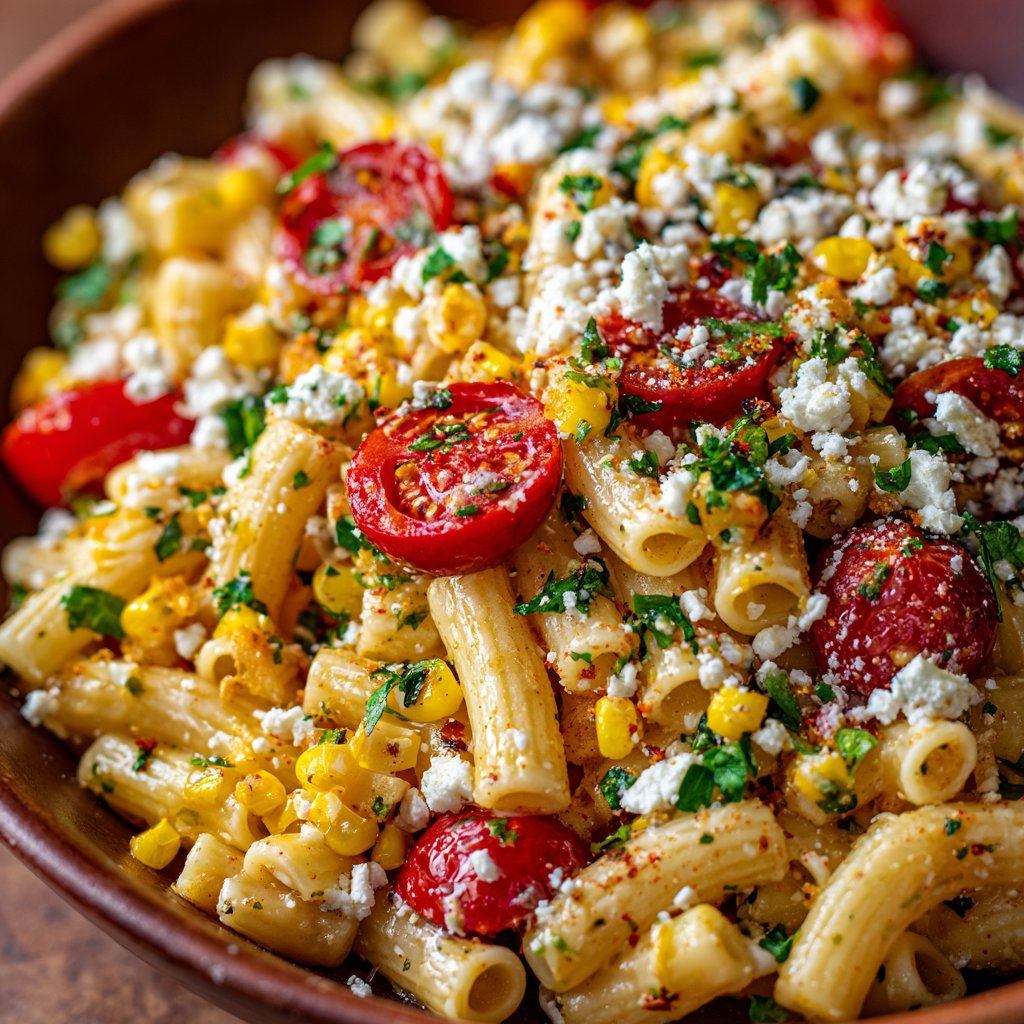 Street Corn Pasta Salad with Cotija Cheese