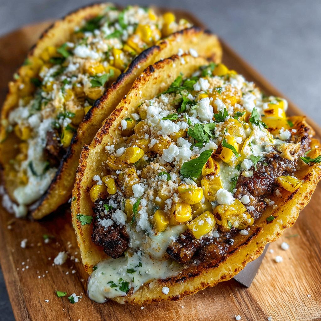 Street Corn Smash Burger Tacos