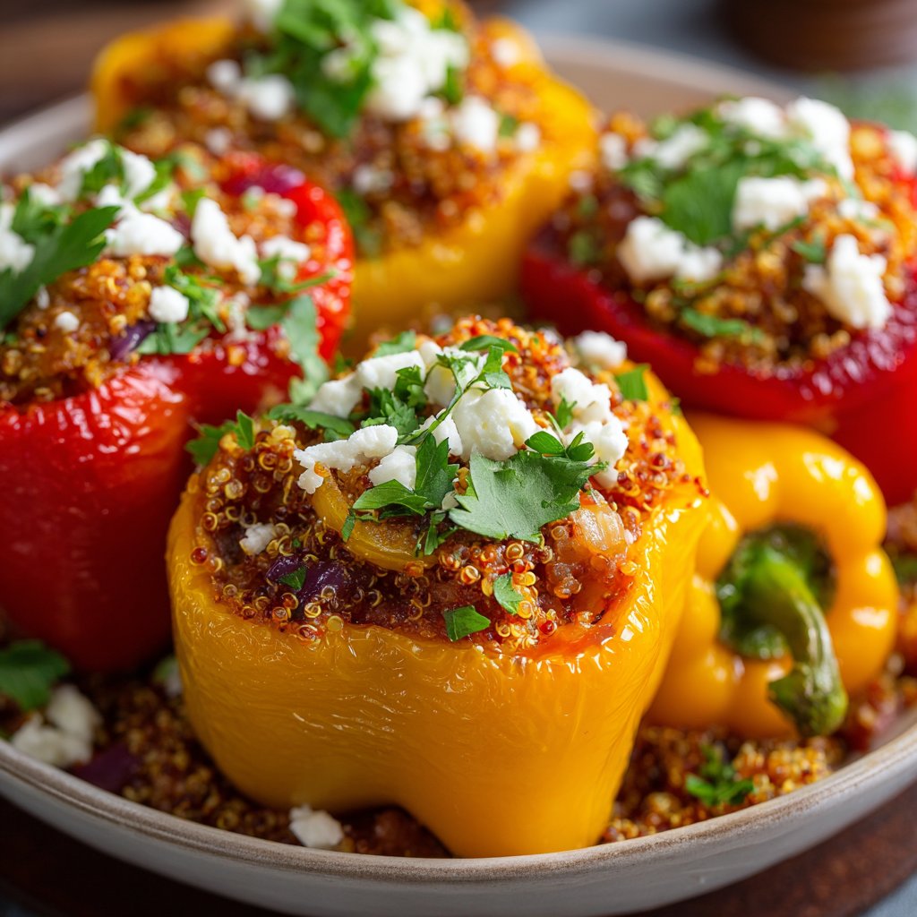 Stuffed Bell Peppers with Quinoa Mix