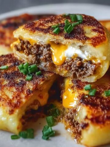 Stuffed Potato Pancakes with Cheesy Beef Filling