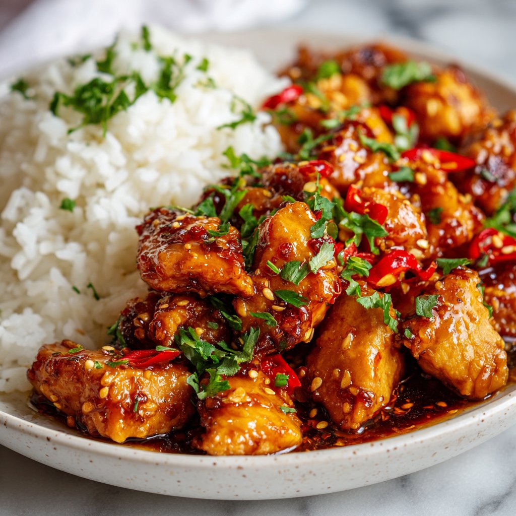 Sweet Chili Chicken Recipe with Rice Option