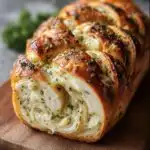 swirled garlic herb and cheese bread