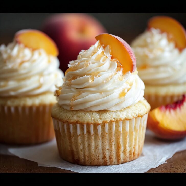 The Best Honey Peach Cream Cheese Cupcakes