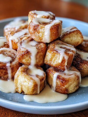 These Cinnamon Roll French Toast Bites