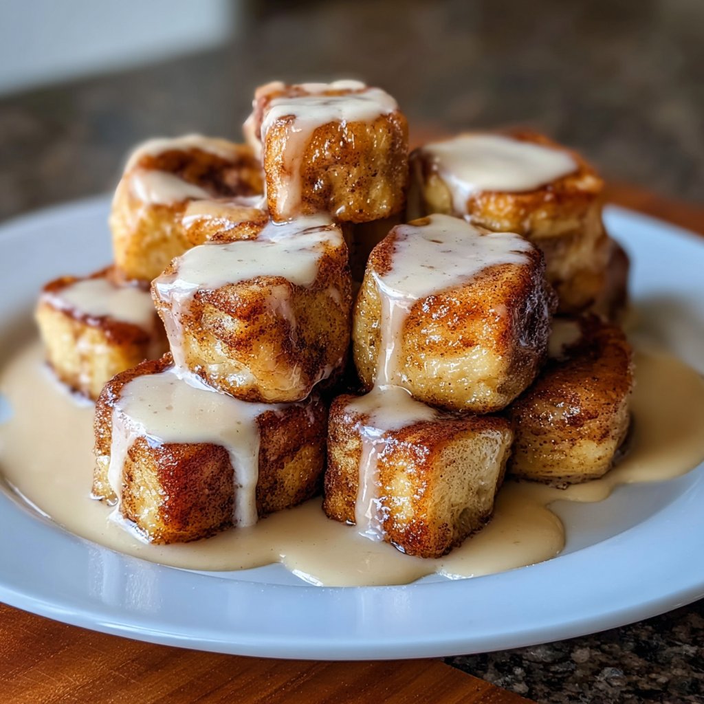 These Cinnamon Roll French Toast Bites These Cinnamon Roll French Toast Bites