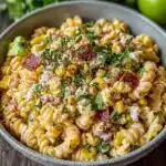 this mexican street corn pasta salad is a must try