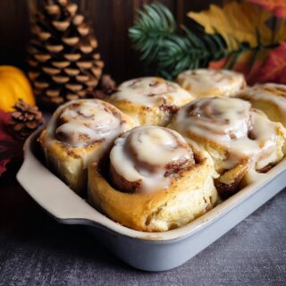 warm apple cider cinnamon rolls with browned butter icing bliss