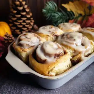 warm apple cider cinnamon rolls with browned butter icing bliss