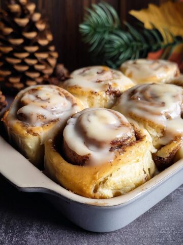 Warm Apple Cider Cinnamon Rolls with Browned Butter Icing Bliss
