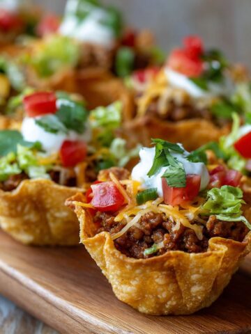 Wonton Taco Cups for Party Appetizers