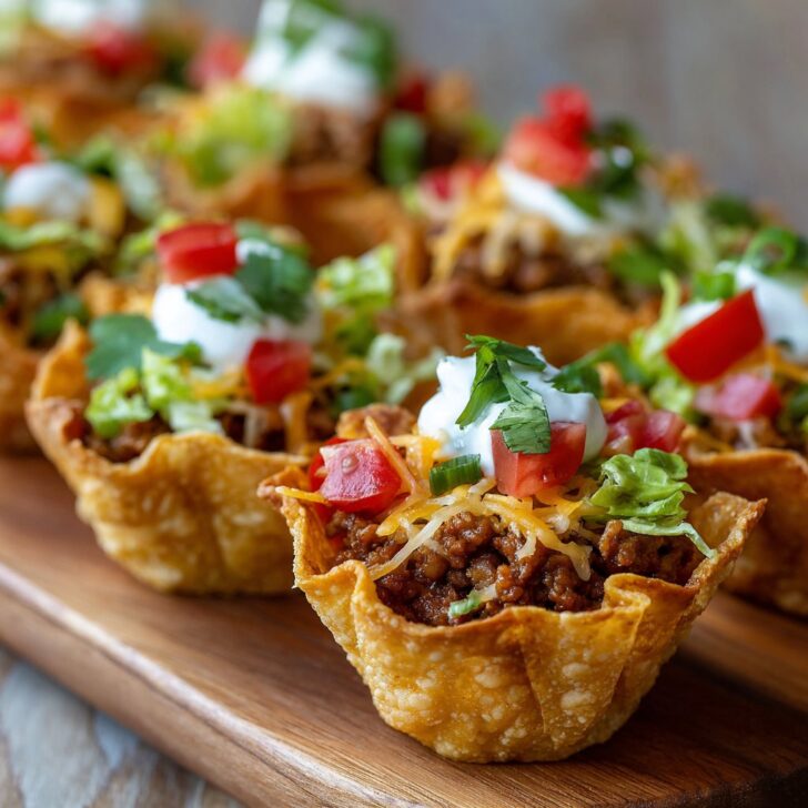 Wonton Taco Cups for Party Appetizers
