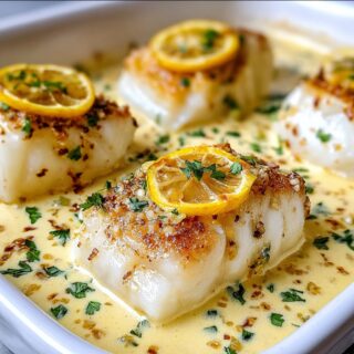baked cod in coconut lemon cream sauce