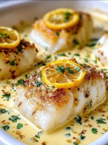 Baked Cod in Coconut Lemon Cream Sauce