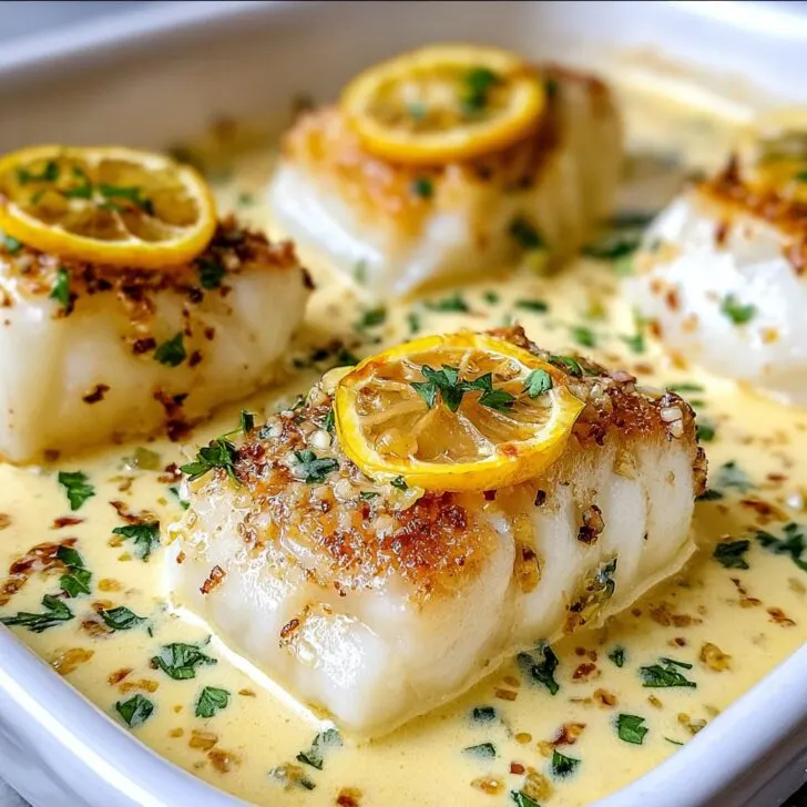 Baked Cod in Coconut Lemon Cream Sauce