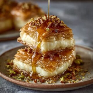 baklava cheesecake phyllo cookies with honey drizzle