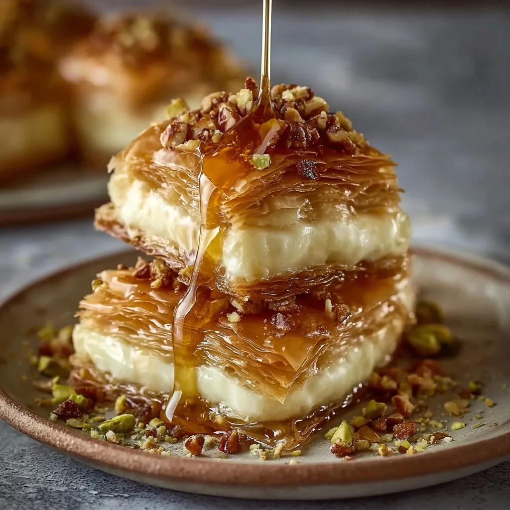 Baklava Cheesecake Phyllo Cookies with Honey Drizzle