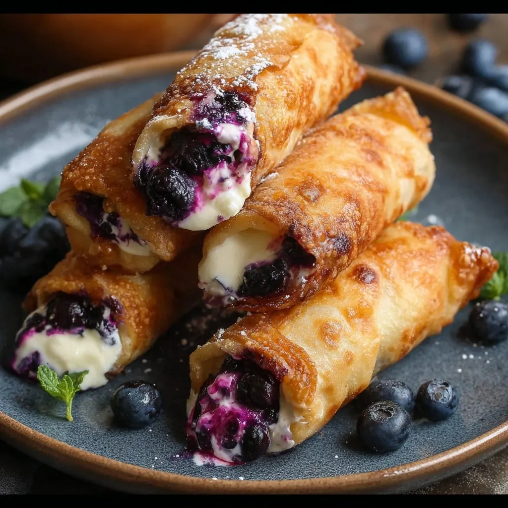 Blueberry Cream Cheese Egg Rolls