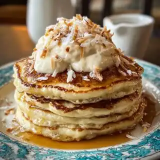 breakfast sweet coconut cream pancakes