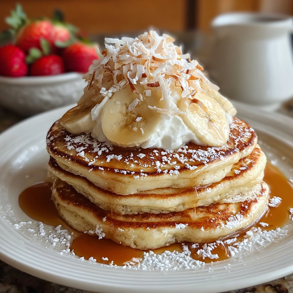 Breakfast Sweet Coconut Cream Pancakes Breakfast Sweet Coconut Cream Pancakes