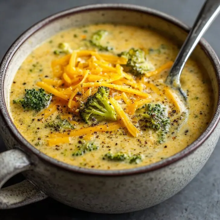 Broccoli Cheese Soup with Cheddar