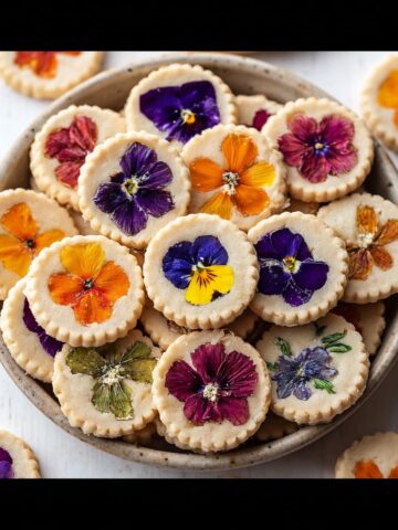 Butter Cookies with Edible Flowers