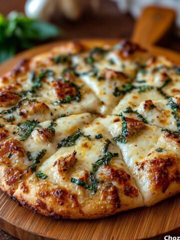 Cheesy Basil & Garlic Pizza