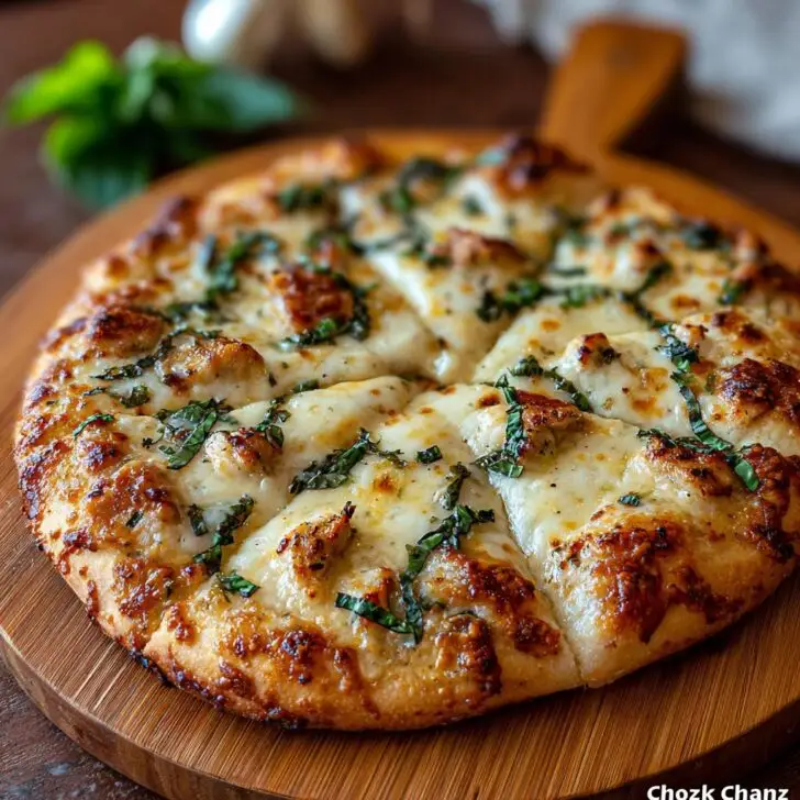 Cheesy Basil & Garlic Pizza