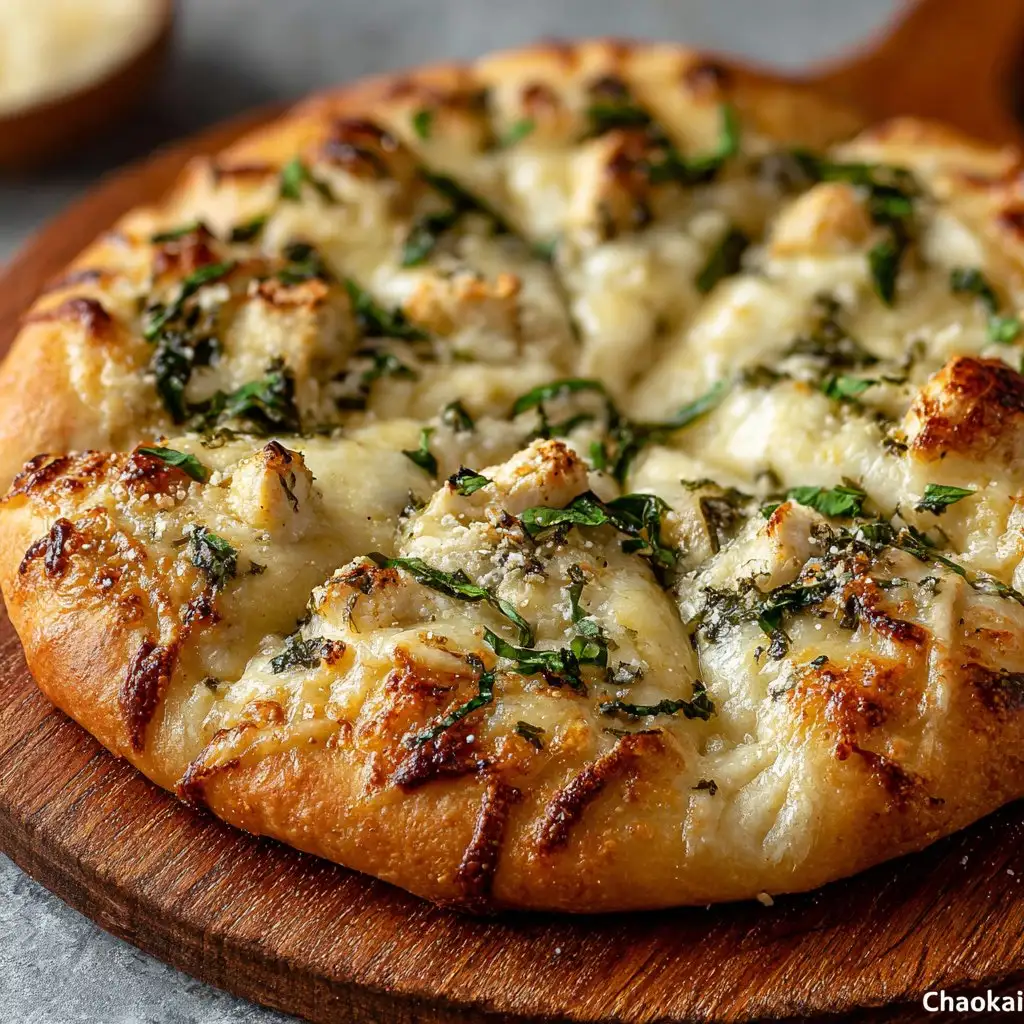 Cheesy Basil & Garlic Pizza