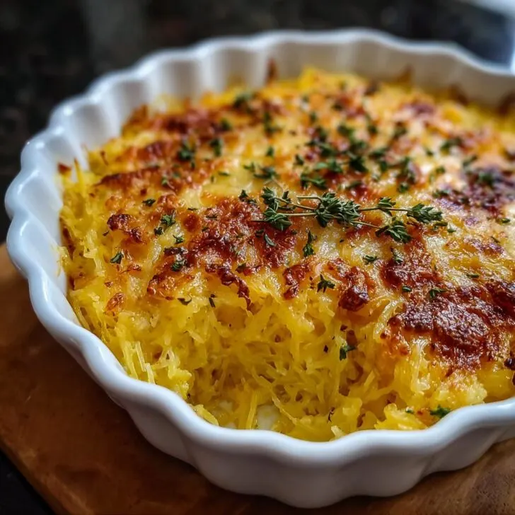 Cheesy Spaghetti Squash Au Gratin