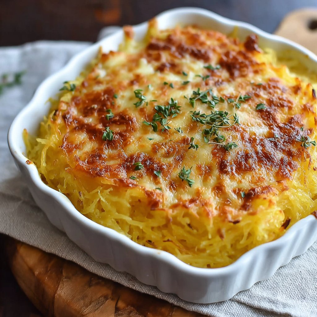 Cheesy Spaghetti Squash Au Gratin