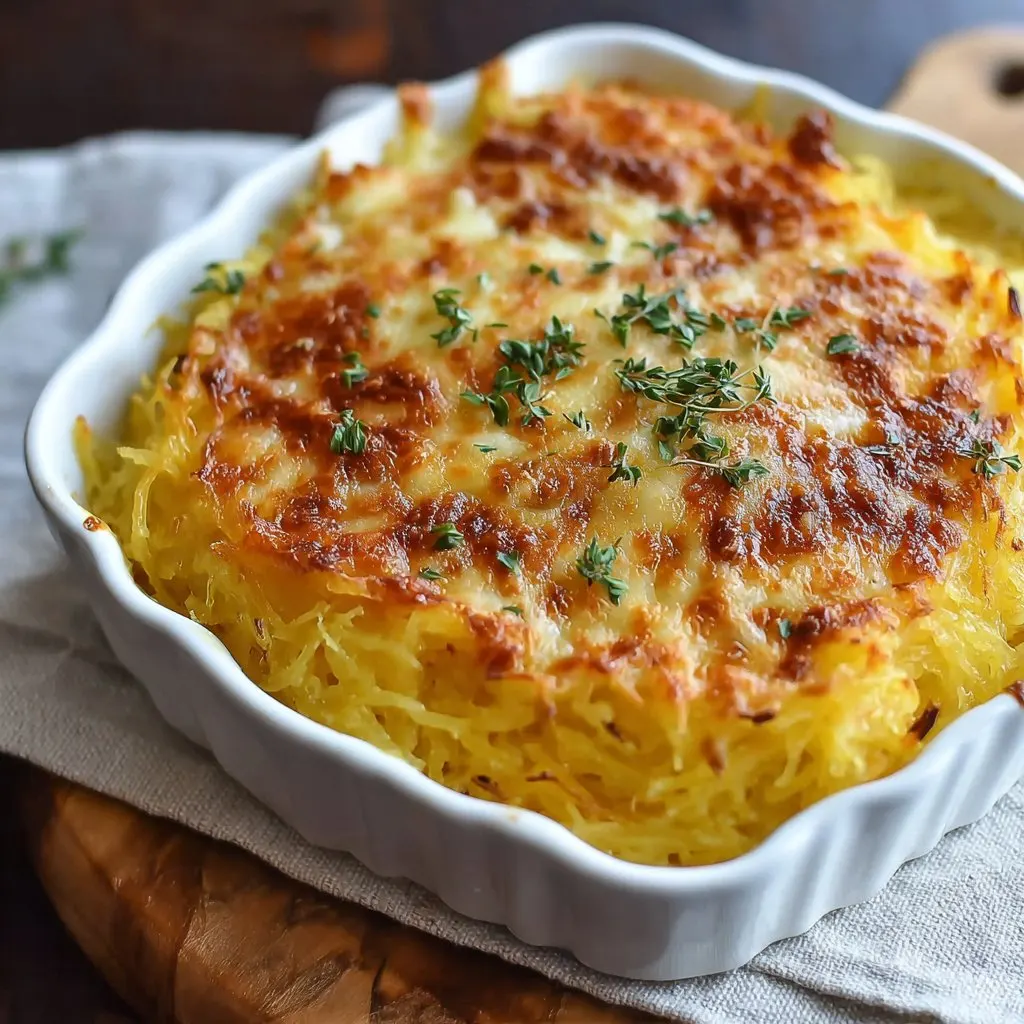 Cheesy Spaghetti Squash Au Gratin Cheesy Spaghetti Squash Au Gratin