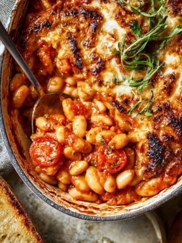 Cheesy White Bean Tomato Bake