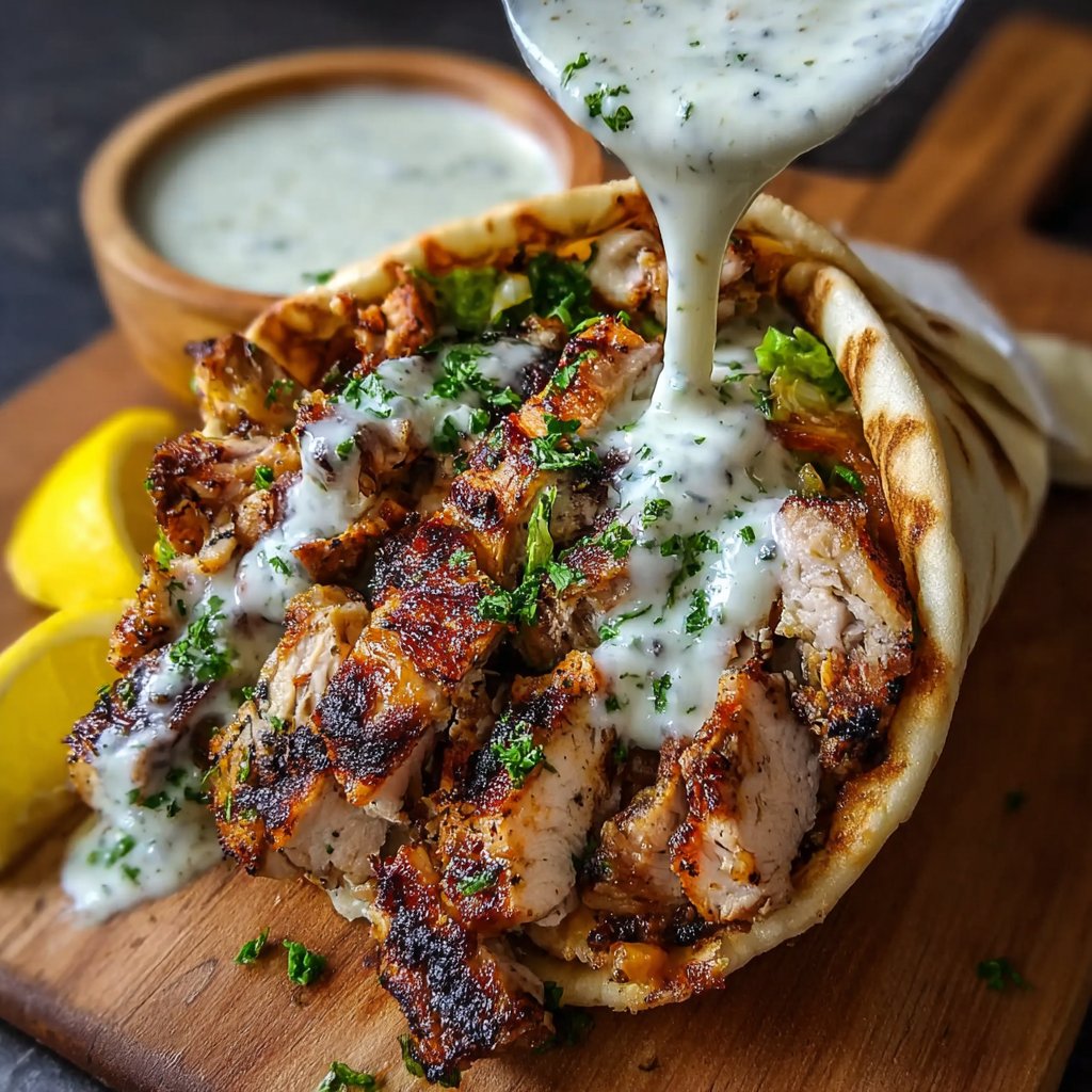 Chicken Shawarma with Garlic Sauce Recipe