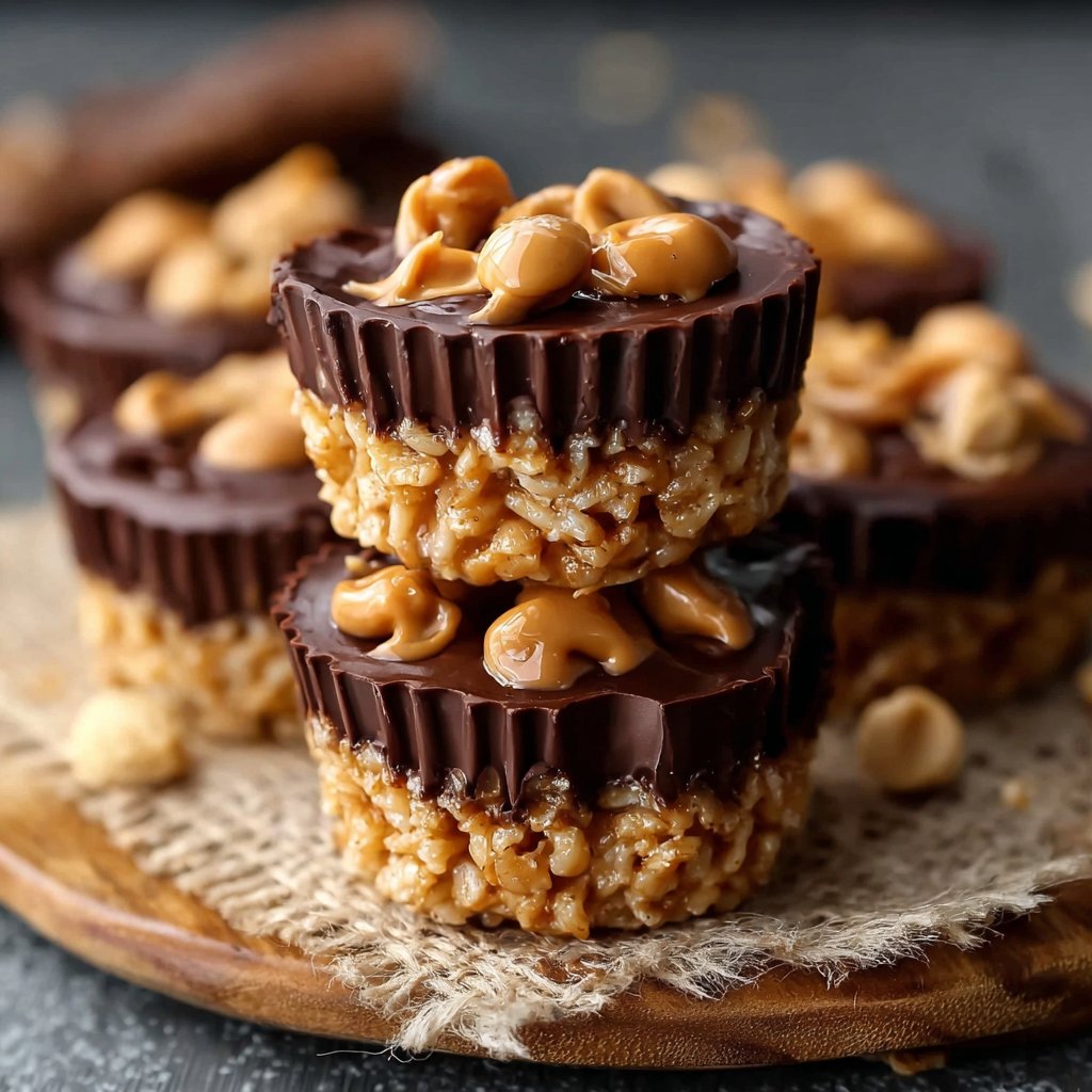 Chocolate Peanut Butter Rice Krispie Cups
