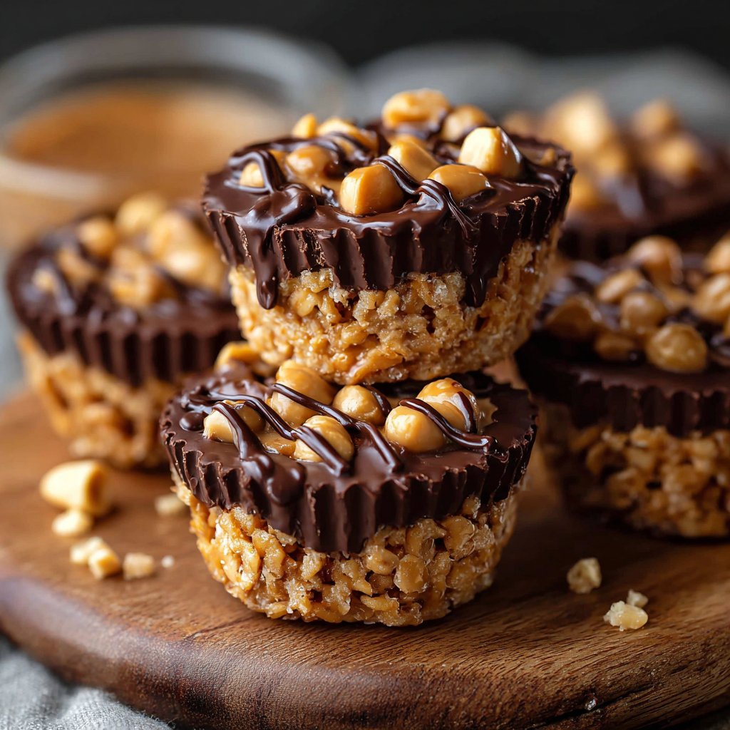 Chocolate Peanut Butter Rice Krispie Cups