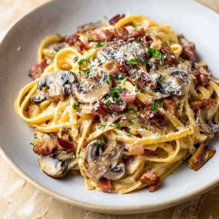 Creamy Bacon and Mushroom Pasta