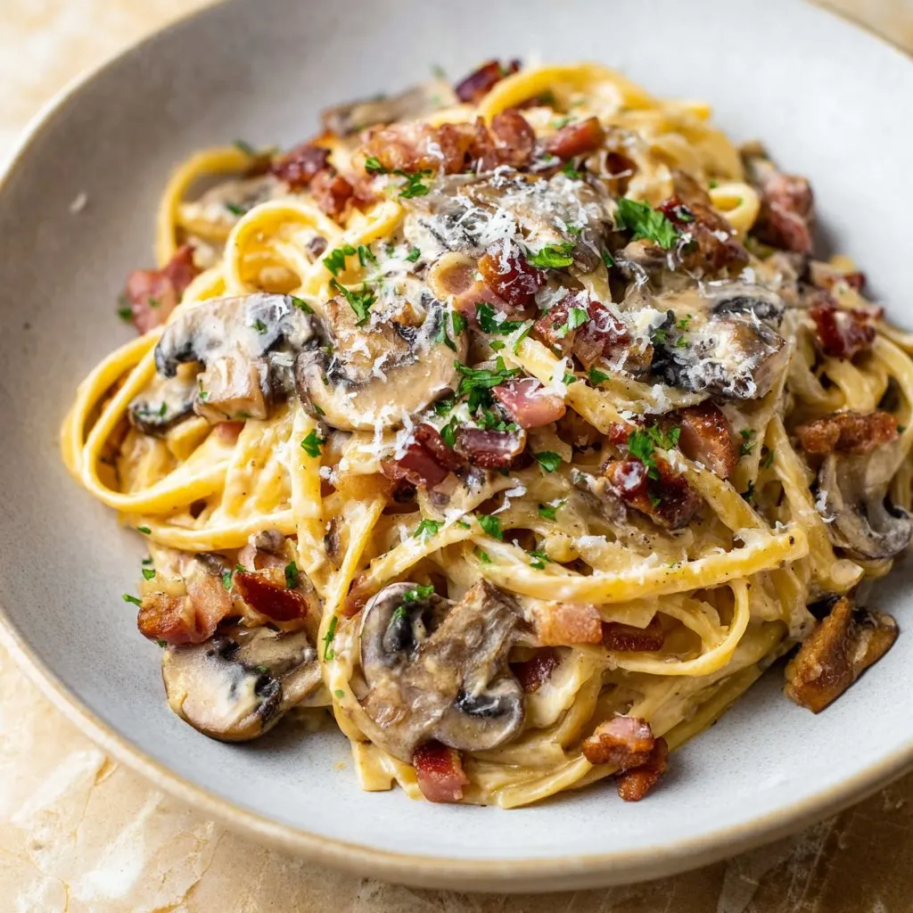Creamy Bacon and Mushroom Pasta
