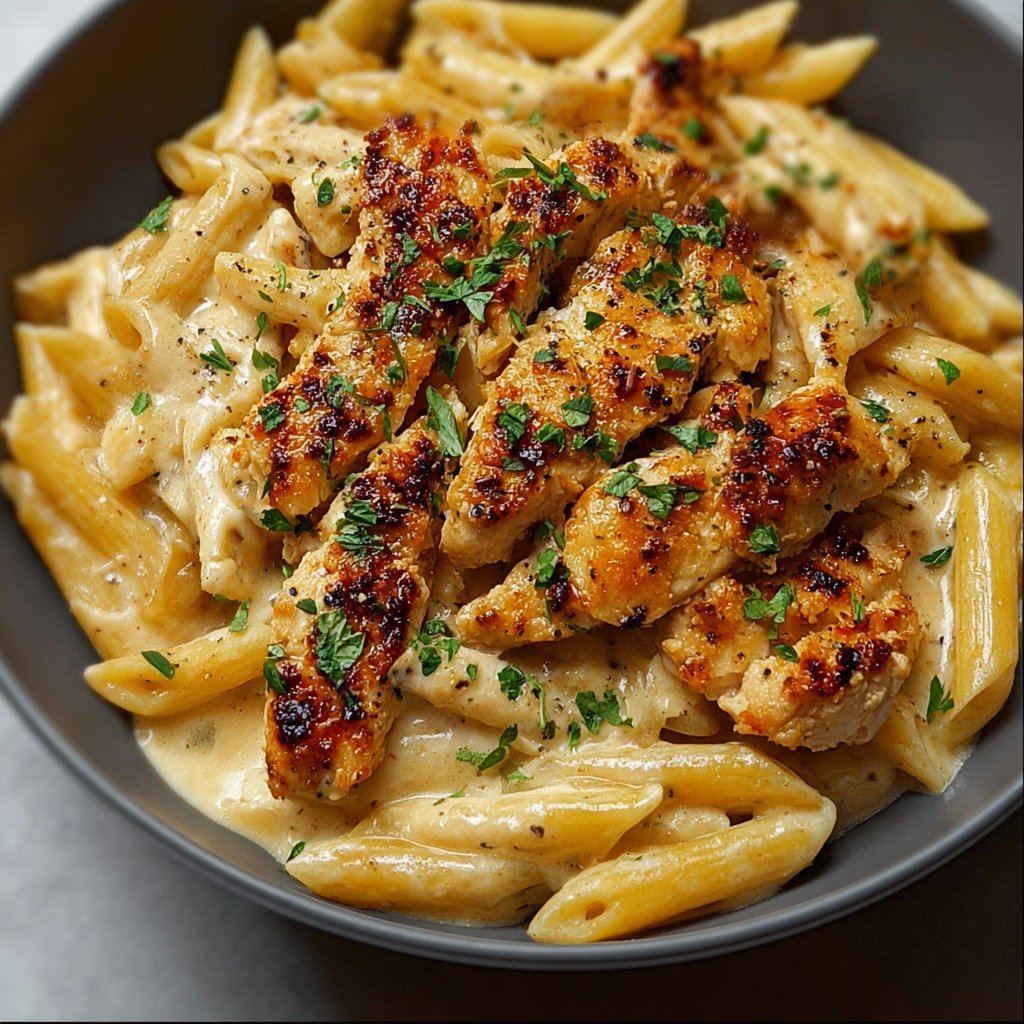 Creamy Parmesan Chicken with Penne