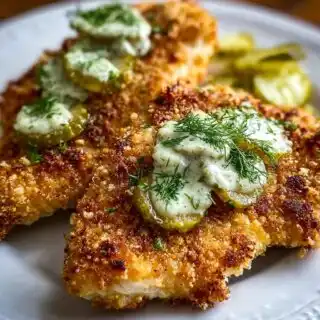 crispy dill pickle parmesan chicken