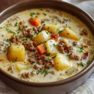 crockpot creamy potato hamburger soup recipe