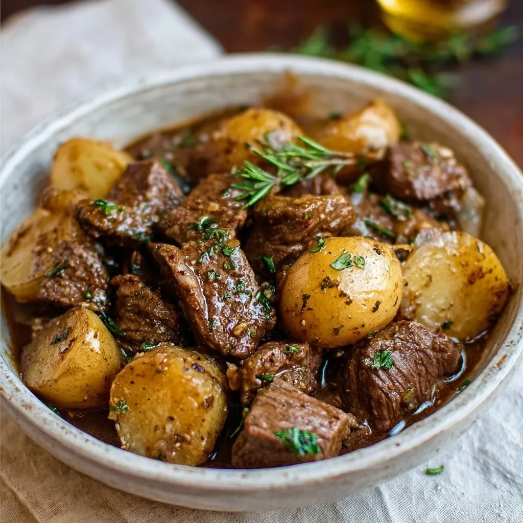 Crockpot Garlic Butter Beef Tips and Potatoes Crockpot Garlic Butter Beef Tips and Potatoes